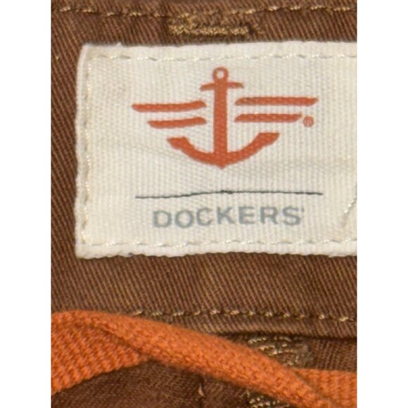 Levi’s Dockers Pants Vintage 90s Y2K Slacks Burnt Orange 100% Cotton Mens 34X29 - Picture 10 of 12